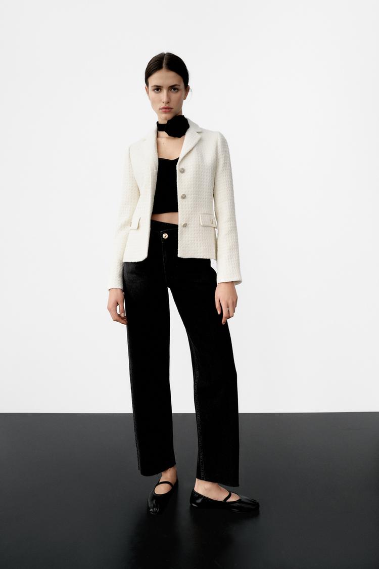 Zara rhinestone blazer sales